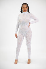 White pearl jumpsuit