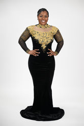 Elegant black and gold gown