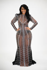 Black Bella rhinestone gown