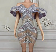 Embellished mini party dress