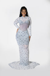 Elegant Silver ballroom gown