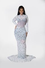 Elegant Silver ballroom gown