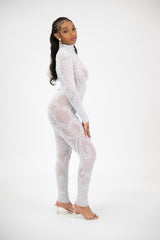 White pearl jumpsuit