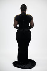 Elegant black and gold gown