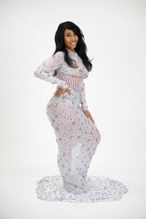Elegant Silver ballroom gown