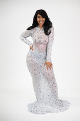 Elegant Silver ballroom gown