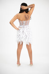 White spaghetti party dress
