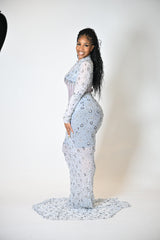 Elegant Silver ballroom gown