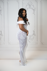 Off shoulder maxi gown